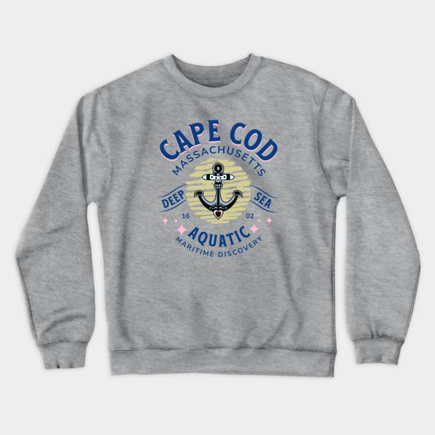 Cape Cod, Massachusetts Deep Sea Aquatic Maritime Discovery 1602 Crewneck Sweatshirt by Blended Designs